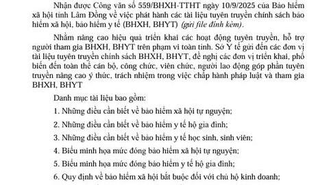 Tuyên truyền các tài liệu chính sách bảo hiểm xã hội, bảo hiểm y tế