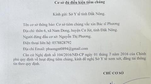 Công bố Cở sở tự công bố đủ điều kiện tiêm chủng - Cơ sở tiêm chủng vắc xin bác sĩ Phương.