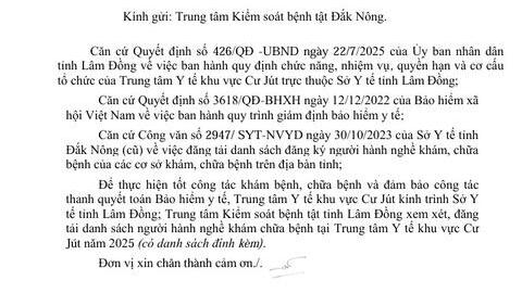 Công bố danh sách người hành nghề  khám bệnh, chữa bệnh năm 2025 - TTYT khu vực Cư Jut